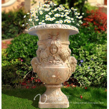 Grand pot de marbre de jardin noble de style noble